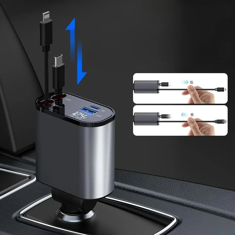 Fast Charge Retractable Car Charger